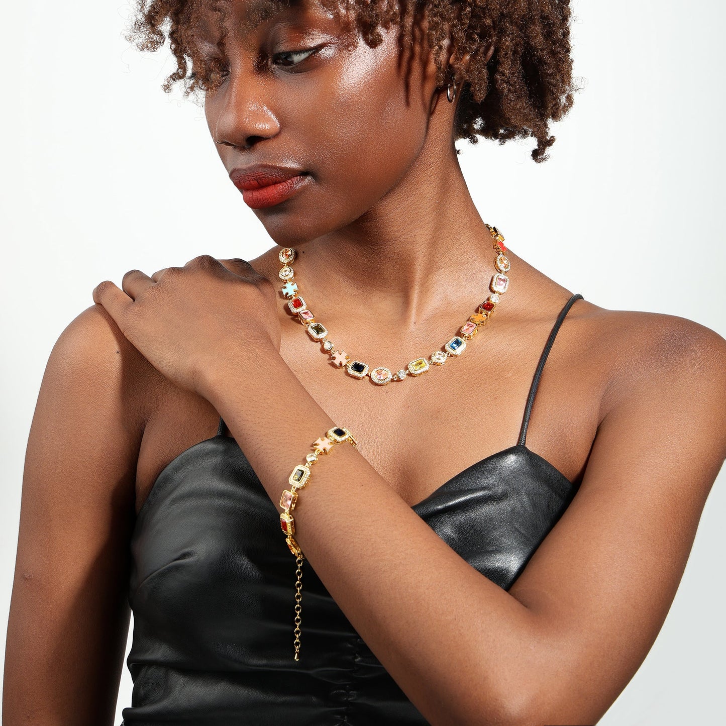 Gold Solstice Bundle - Gemstone Necklace & Bracelet