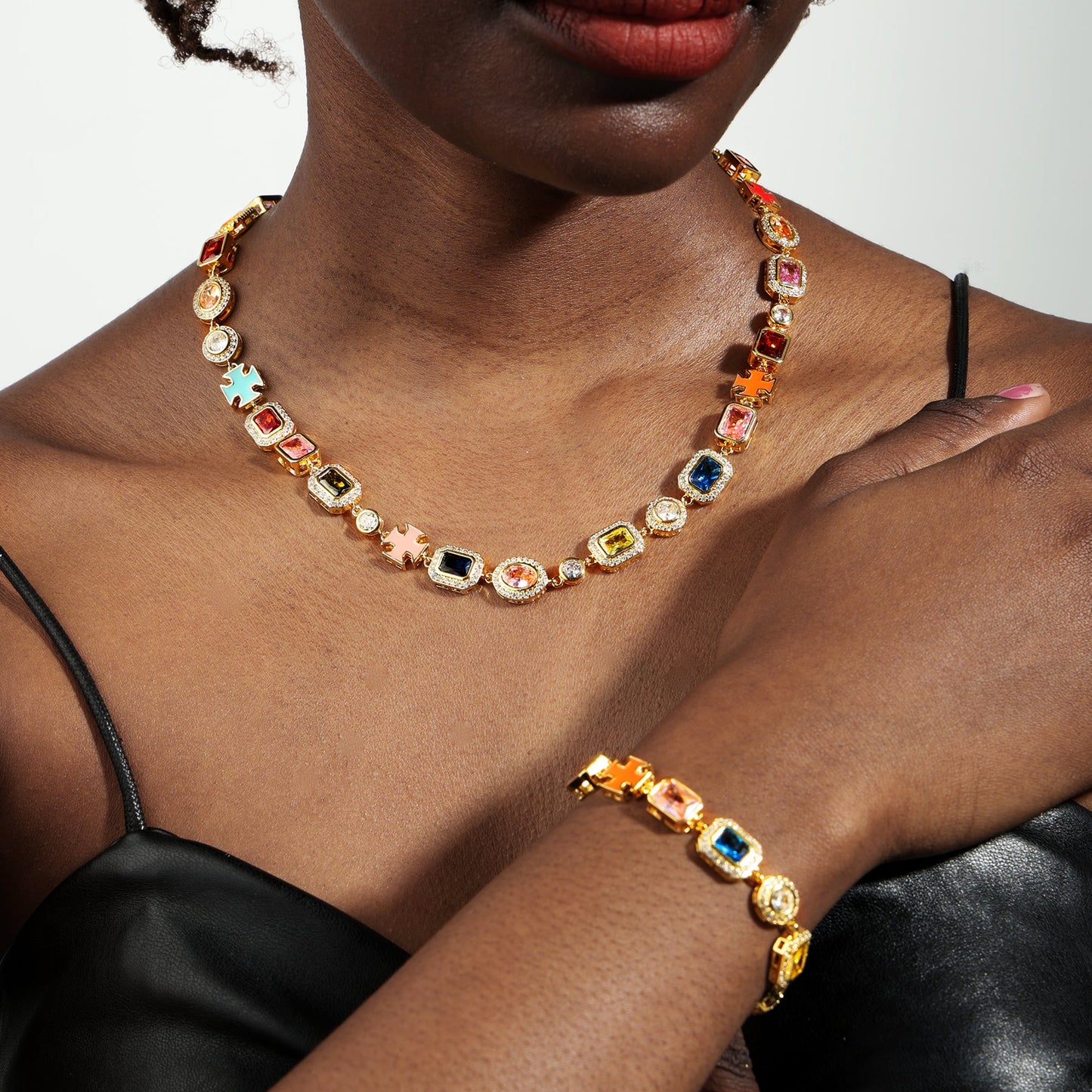 Gold Solstice Bundle - Gemstone Necklace & Bracelet