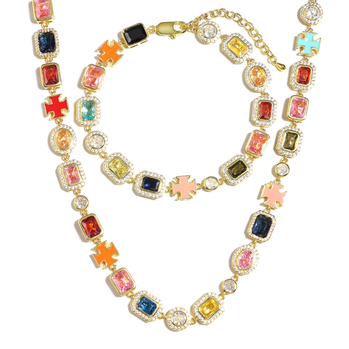 Gold Solstice Bundle - Gemstone Necklace & Bracelet