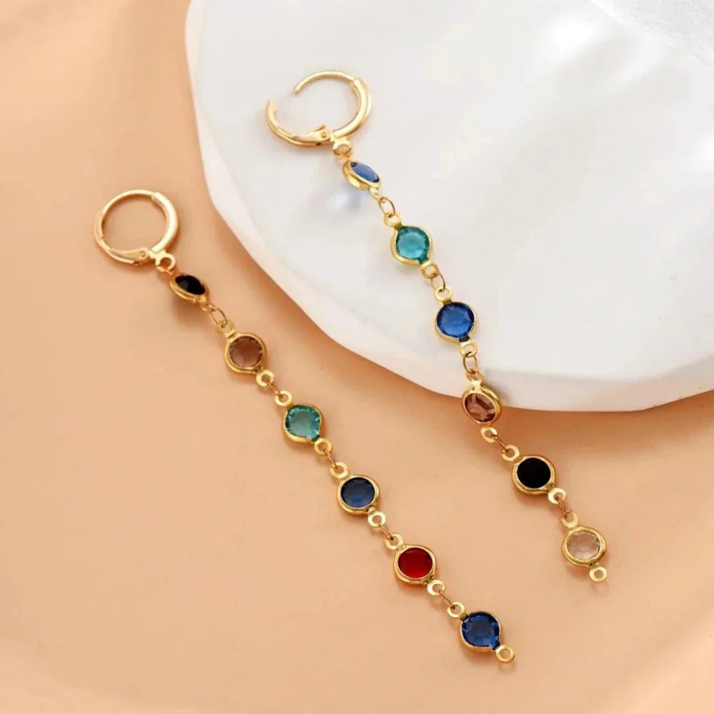Gem Drop Hoop Earrings
