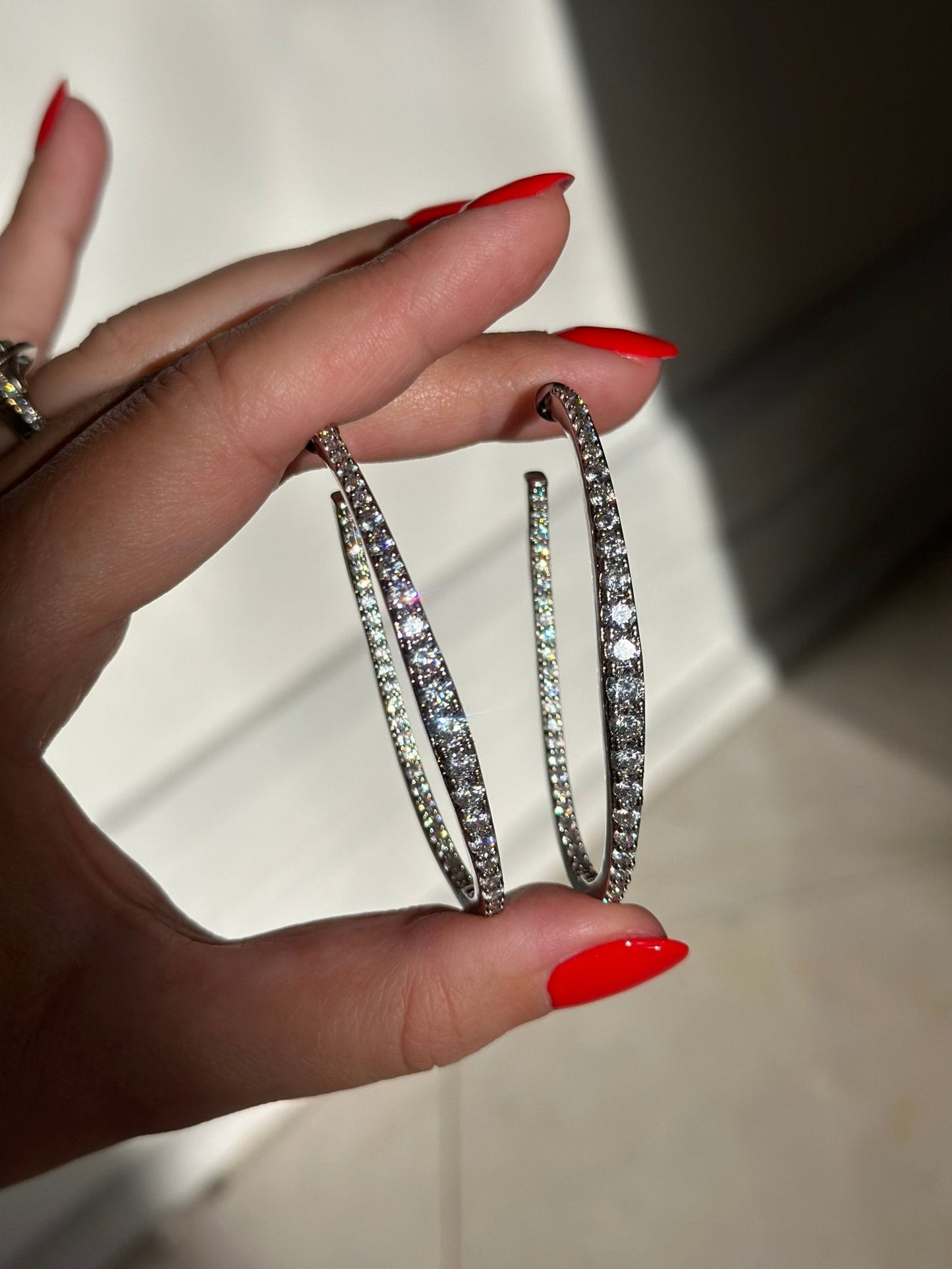 Graduated Diamond Hoops