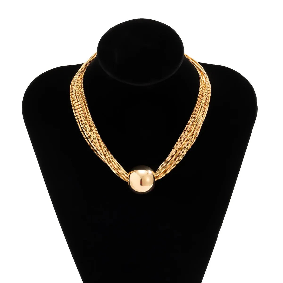 Posh Multi Layered Chain Ball Necklace and Bracelet Set