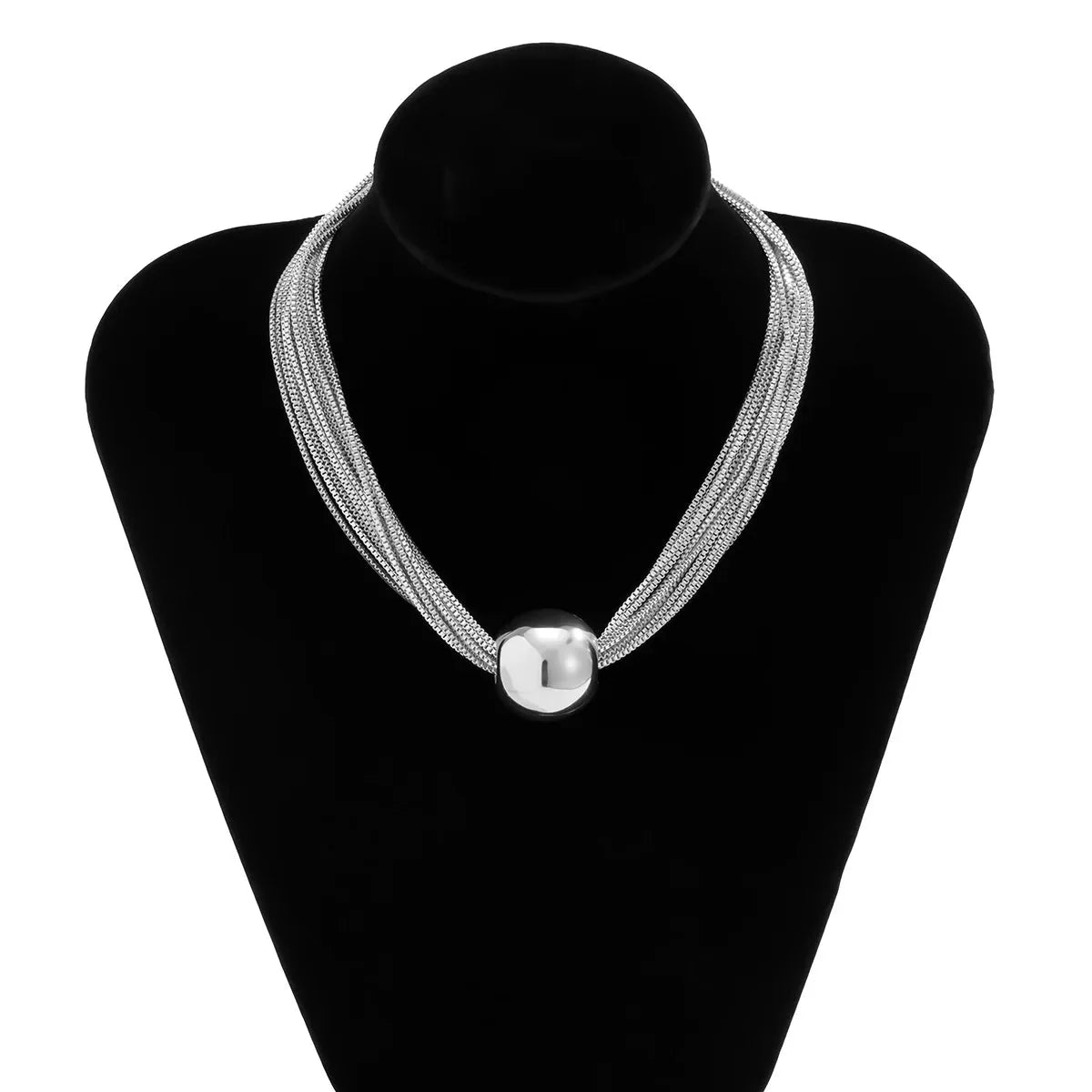 Posh Multi Layered Chain Ball Necklace and Bracelet Set