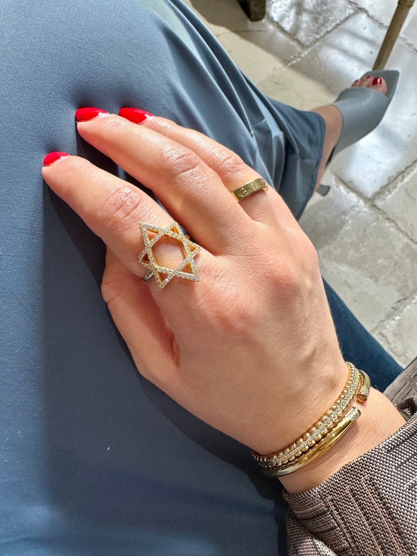 Star of David Ring Pave