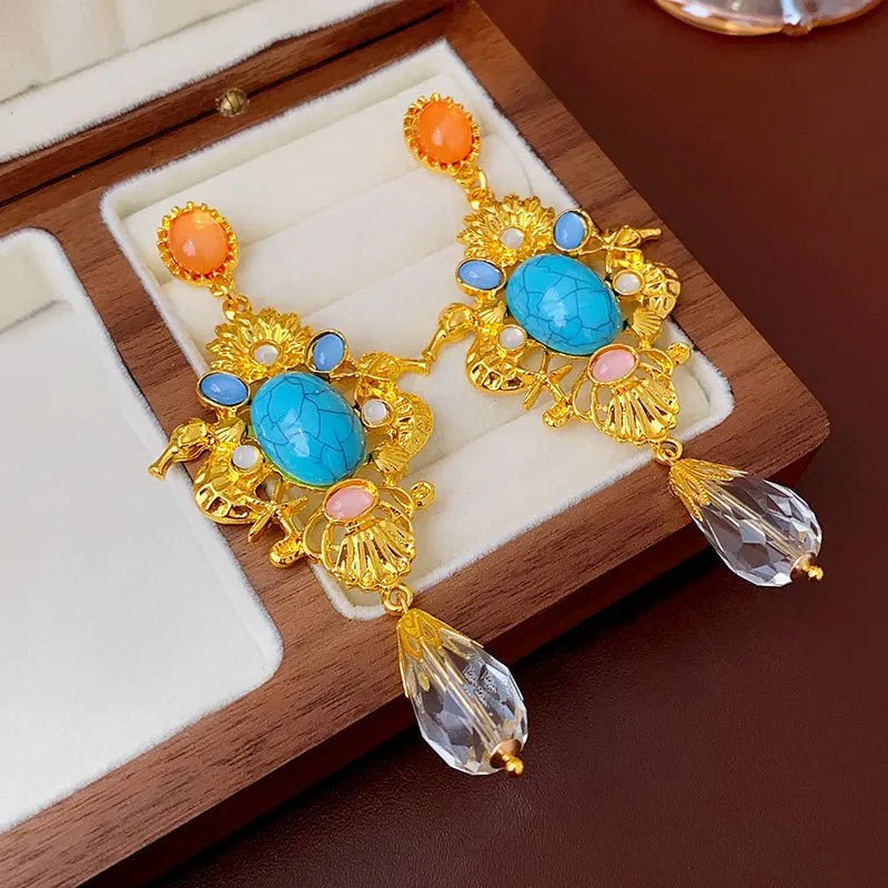 Vintage Heritage Large Dangle Earrings