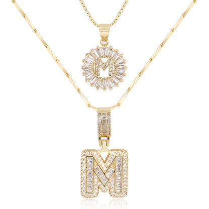 Keep & Share: 2pc 14k Diamond Letter Initial Necklaces