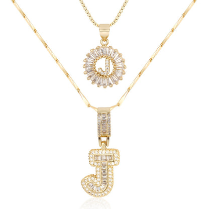 14k Diamond Initial Necklace Set - The Signature Duo