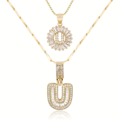 14k Diamond Initial Necklace Set - The Signature Duo