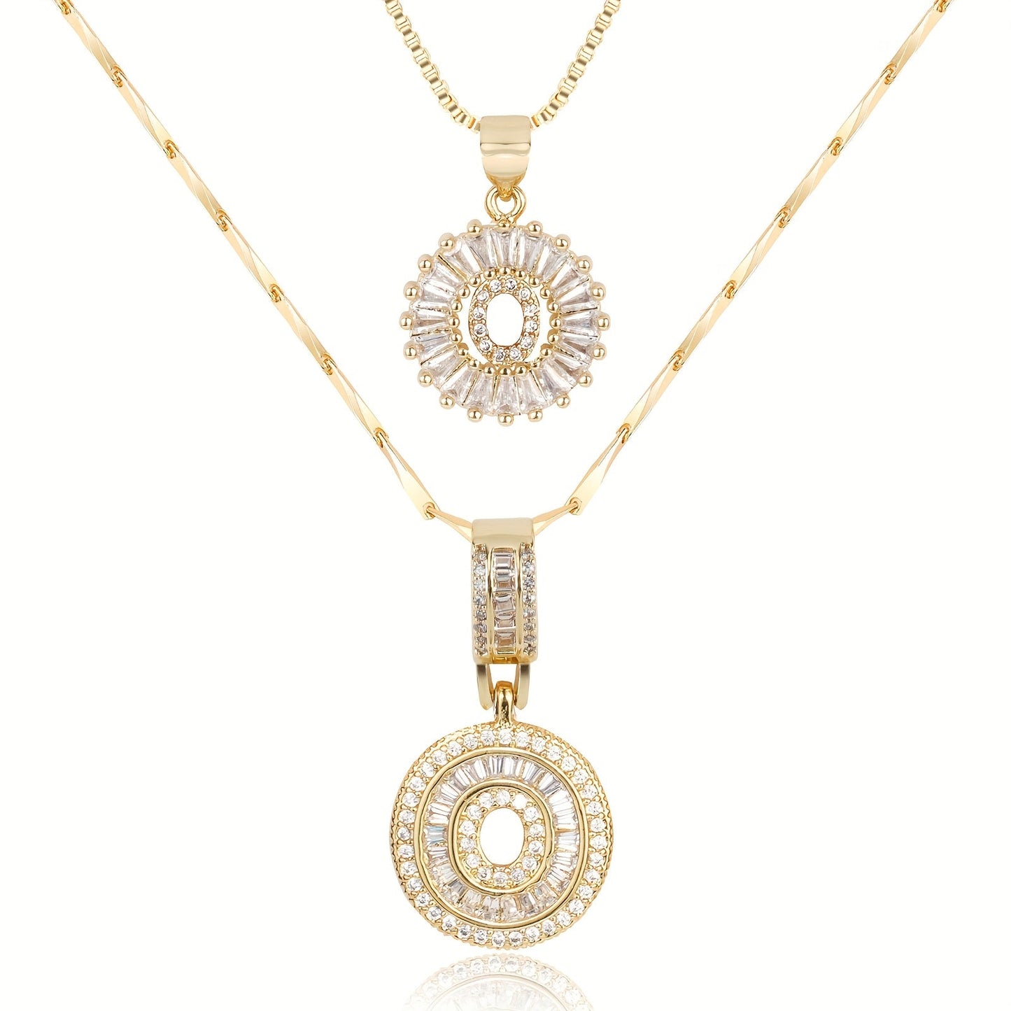 Keep & Share: 2pc 14k Diamond Letter Initial Necklaces