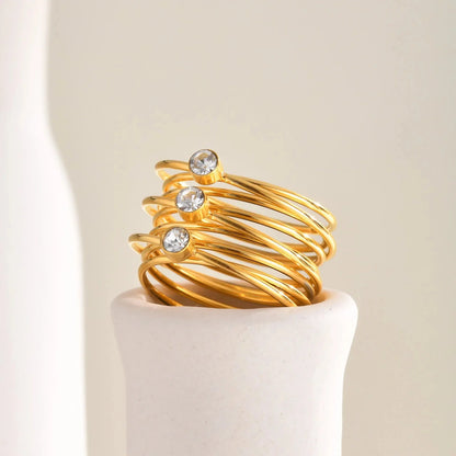 18k Multi Layered Triple Diamond Rings