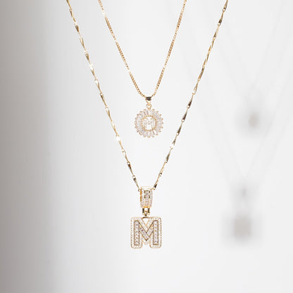 Keep & Share: 2pc 14k Diamond Letter Initial Necklaces