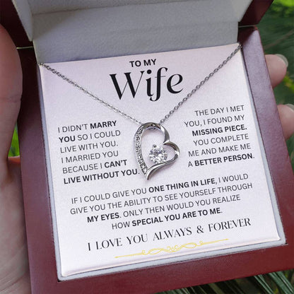 Wife - I Can't Live Without You - Forever Love Necklace