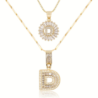 Keep & Share: 2pc 14k Diamond Letter Initial Necklaces