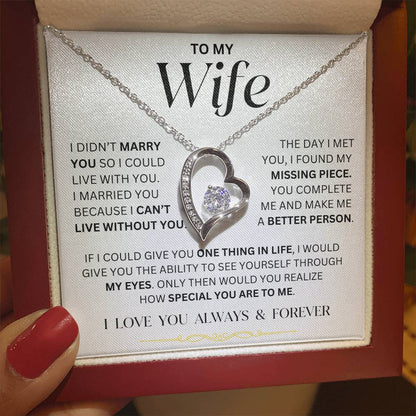 Wife - I Can't Live Without You - Forever Love Necklace