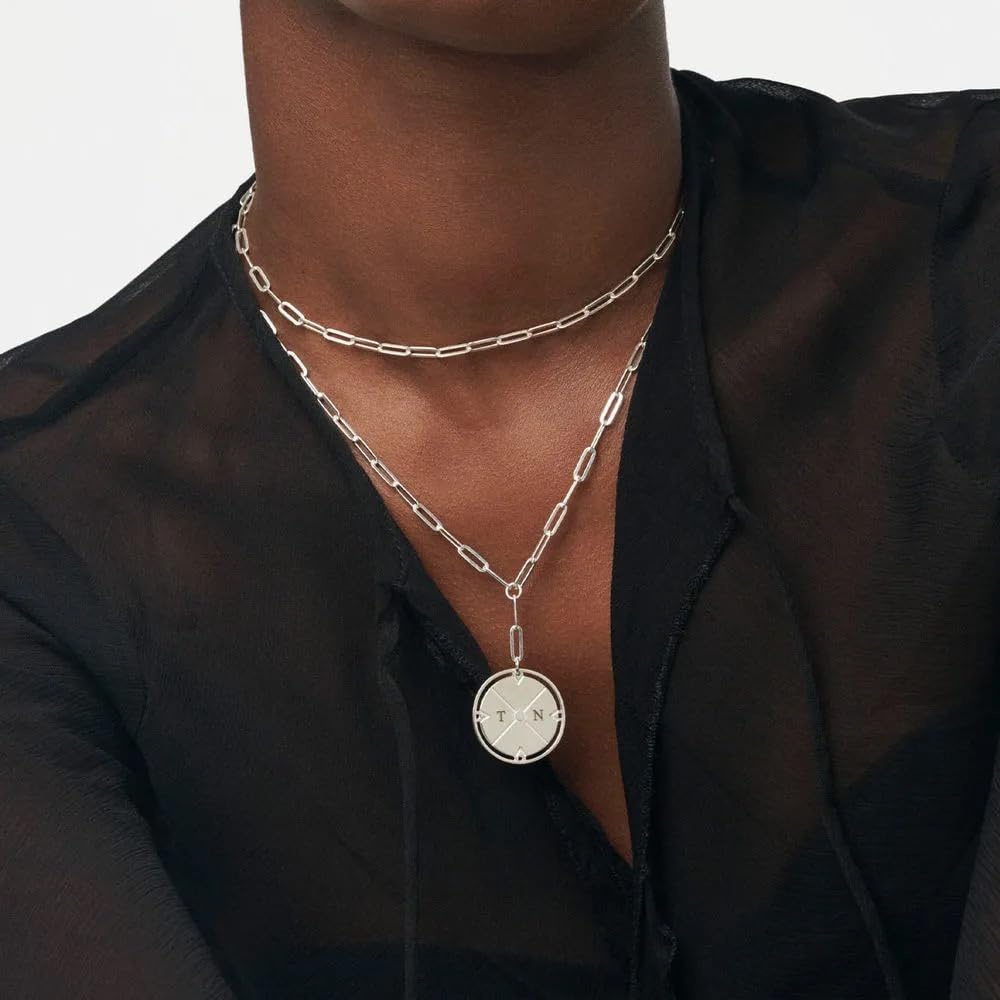Engraved Compass Necklace - Gold Vermeil