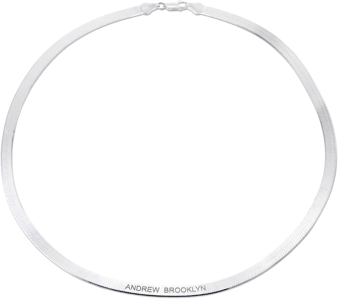 Herringbone Engraved Slim Chain Necklace - Gold Vermeil