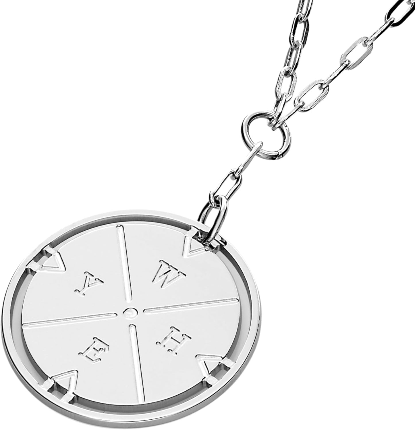 Engraved Compass Necklace - Gold Vermeil