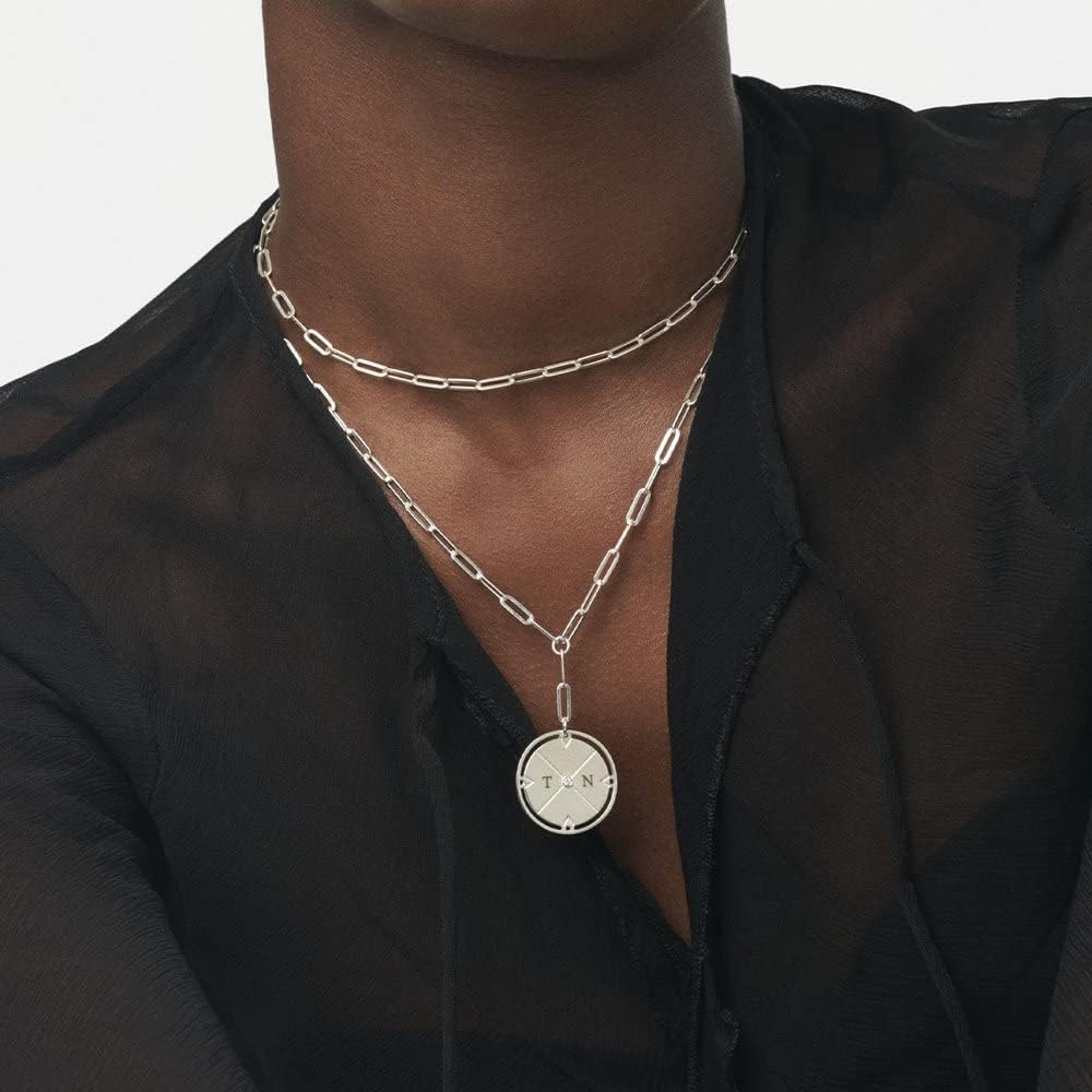 Engraved Compass Necklace - Gold Vermeil
