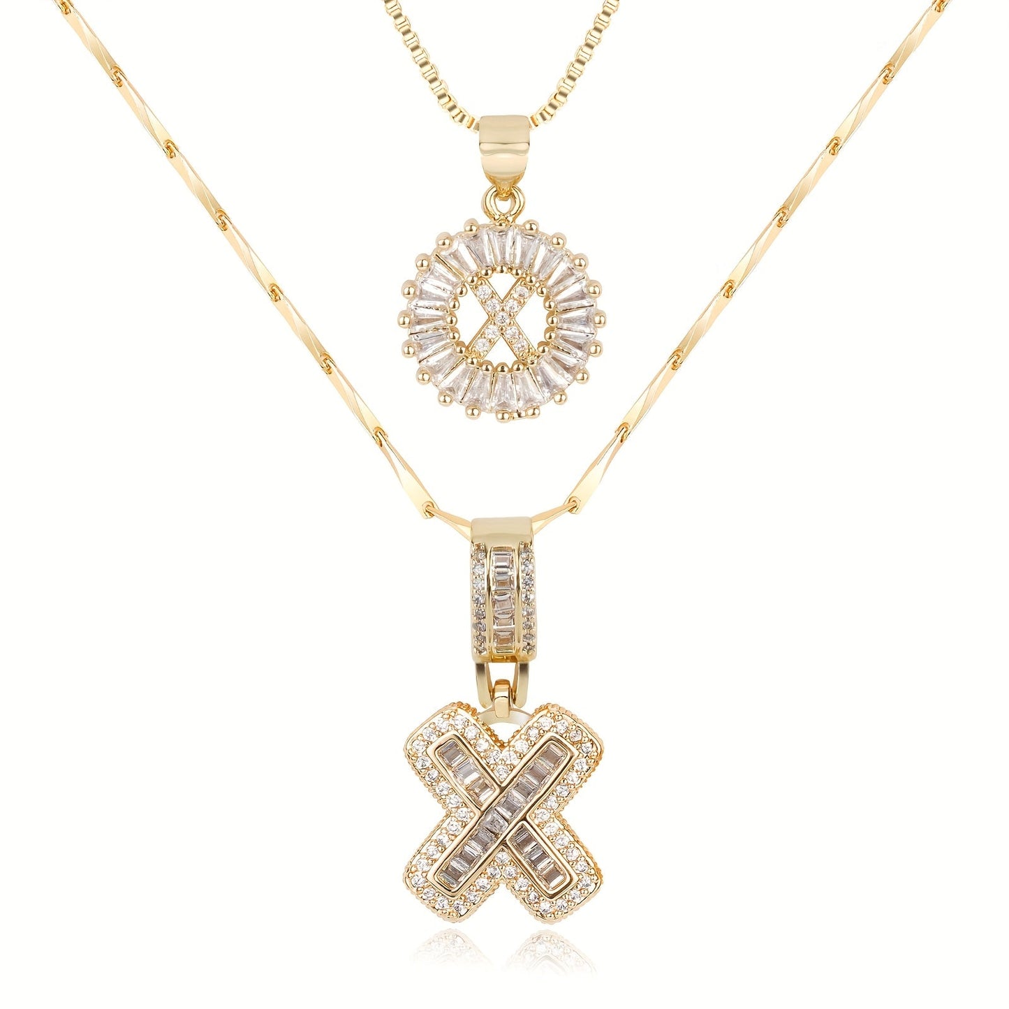 Keep & Share: 2pc 14k Diamond Letter Initial Necklaces