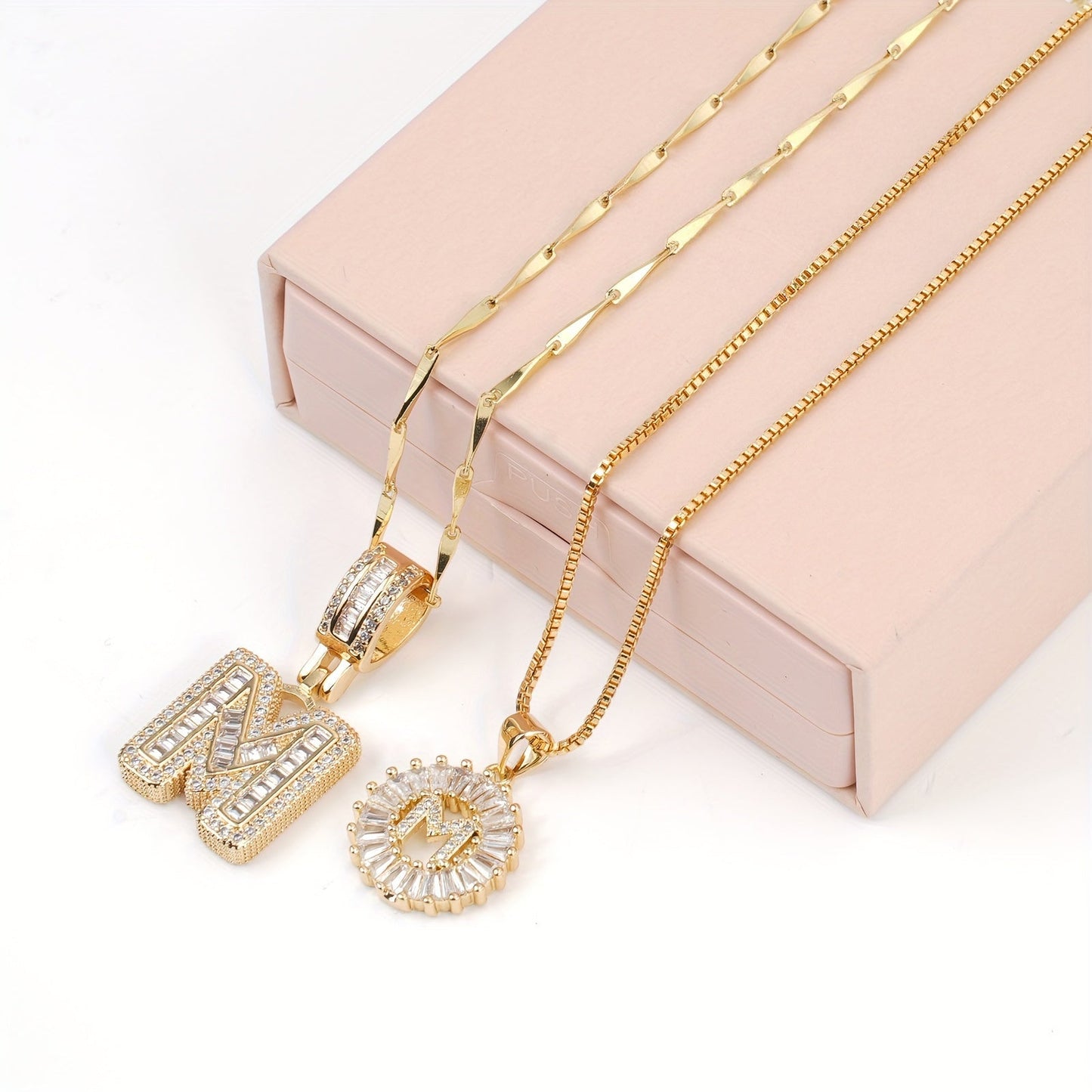 Keep & Share: 2pc 14k Diamond Letter Initial Necklaces