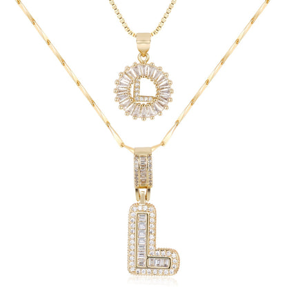 14k Diamond Initial Necklace Set - The Signature Duo