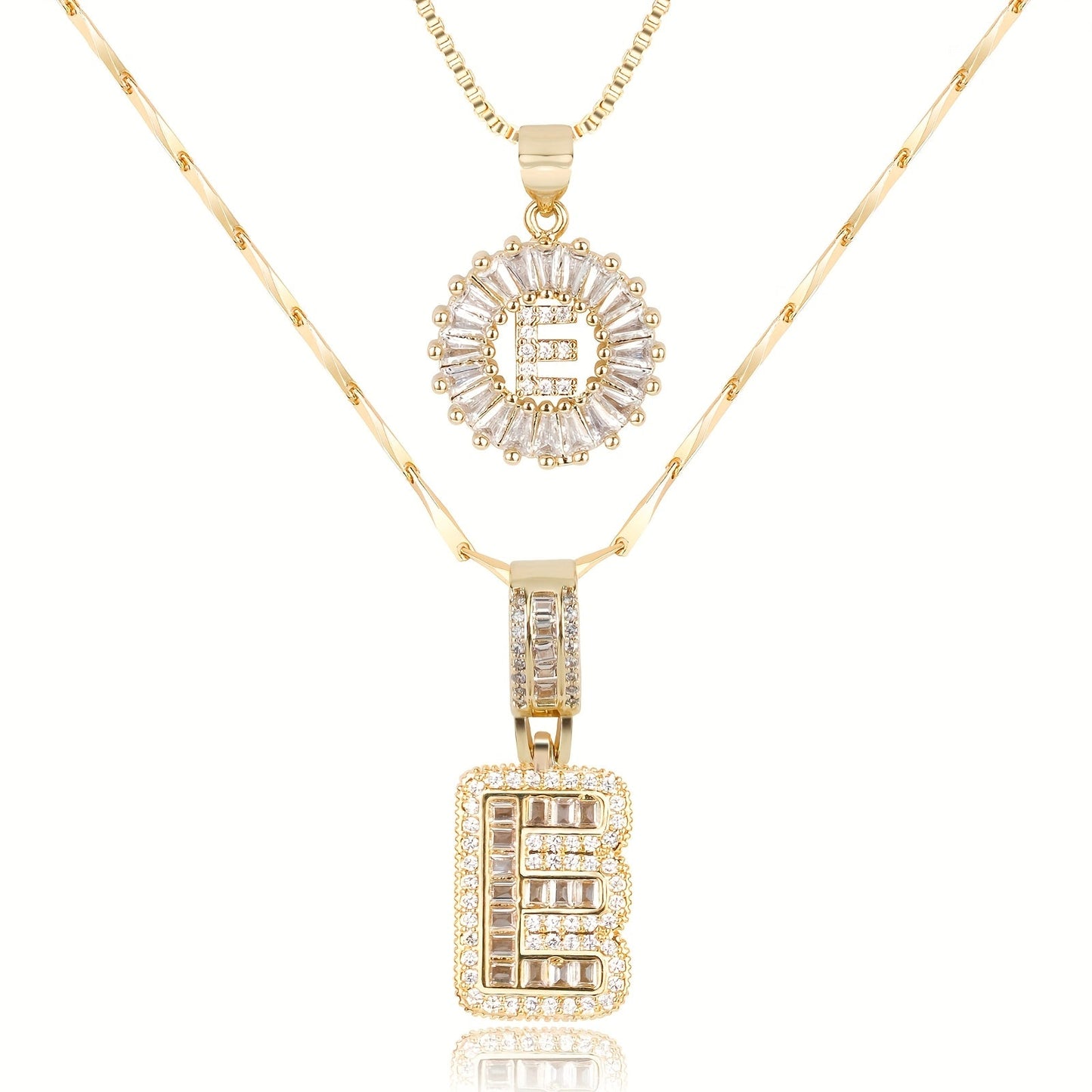 Keep & Share: 2pc 14k Diamond Letter Initial Necklaces