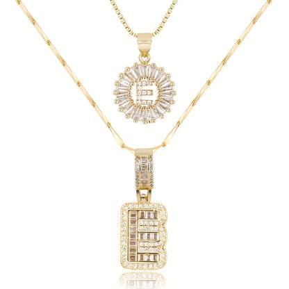 Keep & Share: 2pc 14k Diamond Letter Initial Necklaces