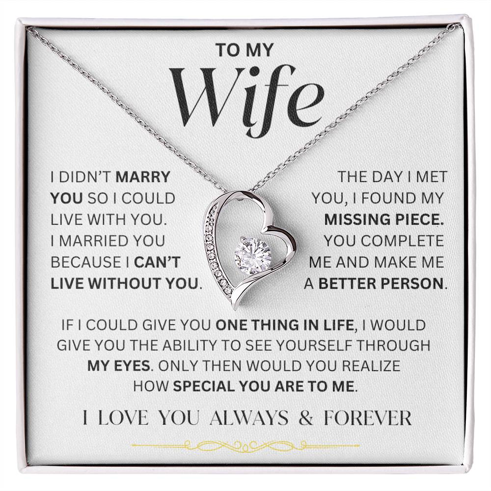 Wife - I Can't Live Without You - Forever Love Necklace