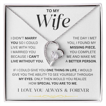 Wife - I Can't Live Without You - Forever Love Necklace