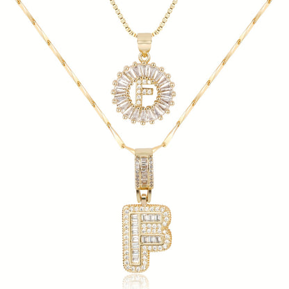 Keep & Share: 2pc 14k Diamond Letter Initial Necklaces