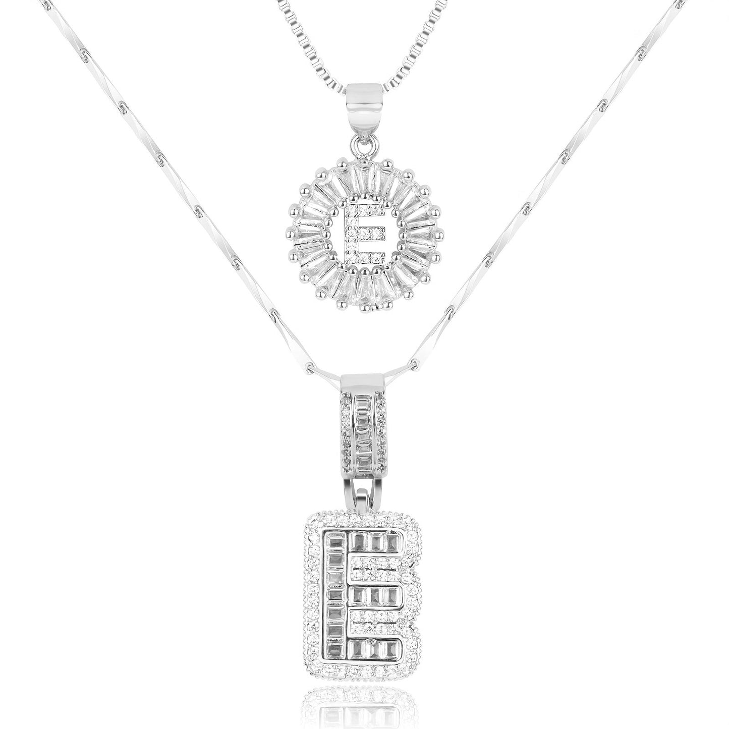 14k Diamond Initial Necklace Set - The Signature Duo