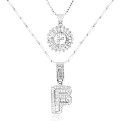 14k Diamond Initial Necklace Set - The Signature Duo