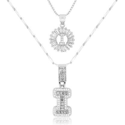 Keep & Share: 2pc 14k Diamond Letter Initial Necklaces