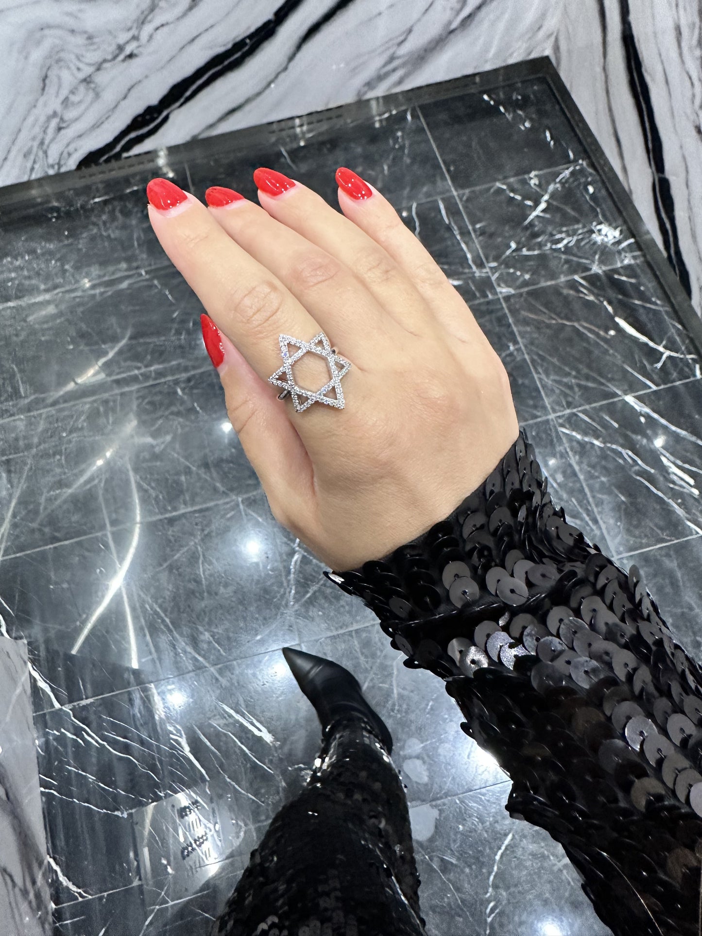Star of David Ring Pave