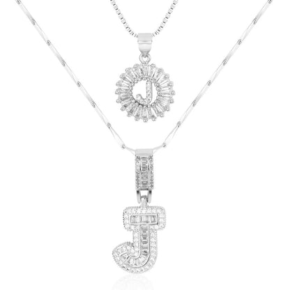 14k Diamond Initial Necklace Set - The Signature Duo