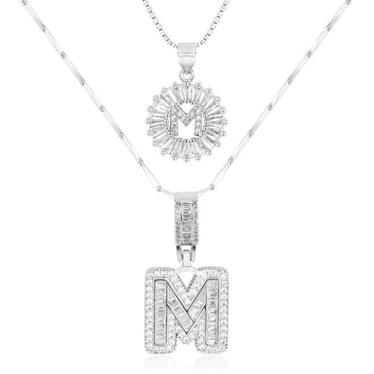 14k Diamond Initial Necklace Set - The Signature Duo
