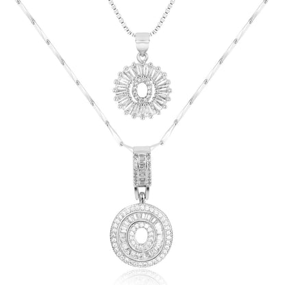 14k Diamond Initial Necklace Set - The Signature Duo