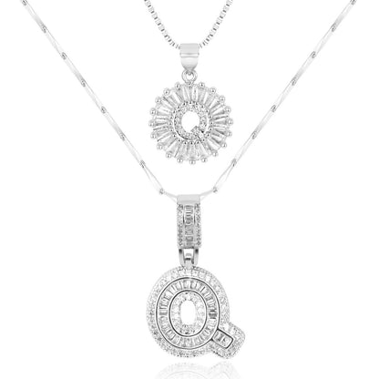 14k Diamond Initial Necklace Set - The Signature Duo