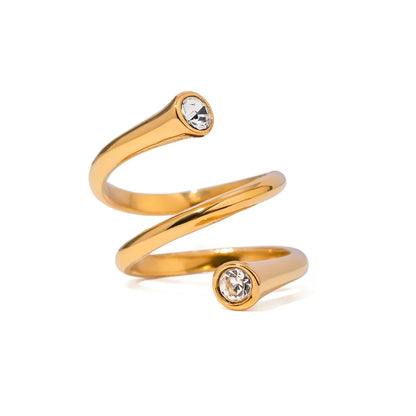 Asymmetrical Triple Wrap Diamond Tip Rings