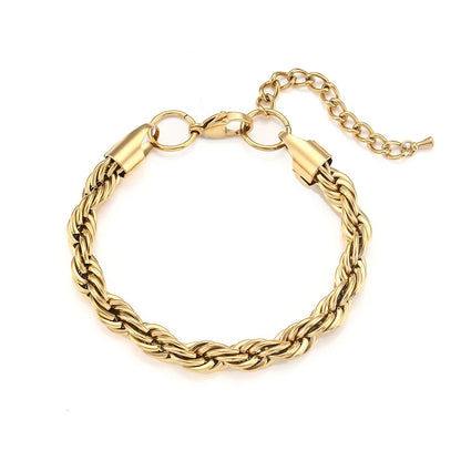 18k Thick 8mm Rope Bracelet and Necklace