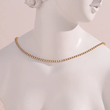 2mm Dainty Tennis Chain Bracelet and Necklace