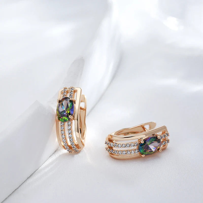 C Shaped Diamond Accented Centerpiece Earrings