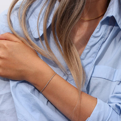 2mm Dainty Tennis Chain Bracelet and Necklace