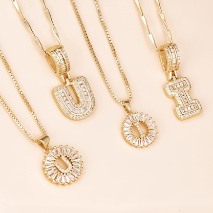 14k Diamond Initial Necklace Set - The Signature Duo