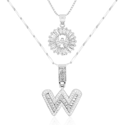 14k Diamond Initial Necklace Set - The Signature Duo