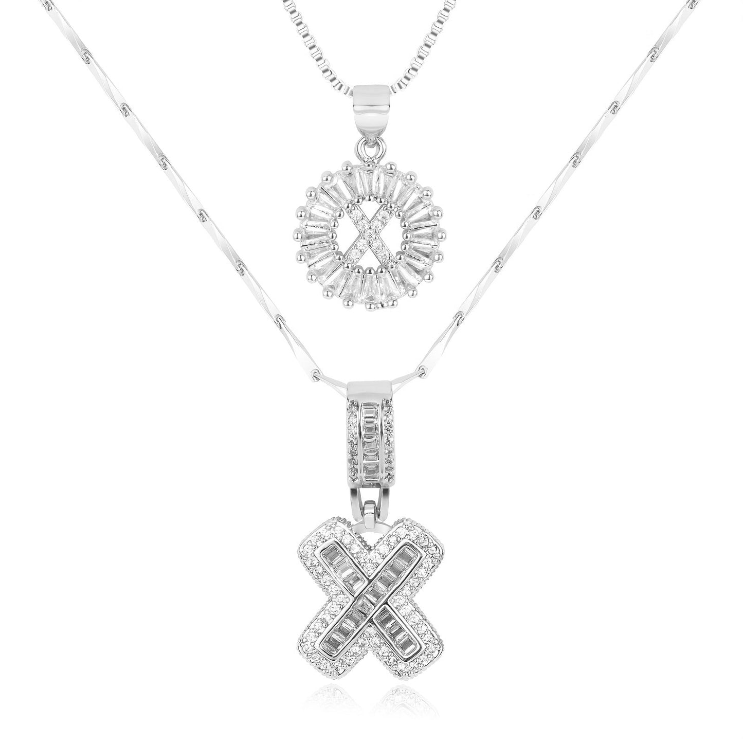 14k Diamond Initial Necklace Set - The Signature Duo
