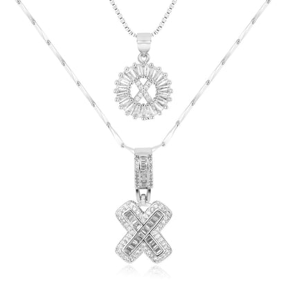 14k Diamond Initial Necklace Set - The Signature Duo