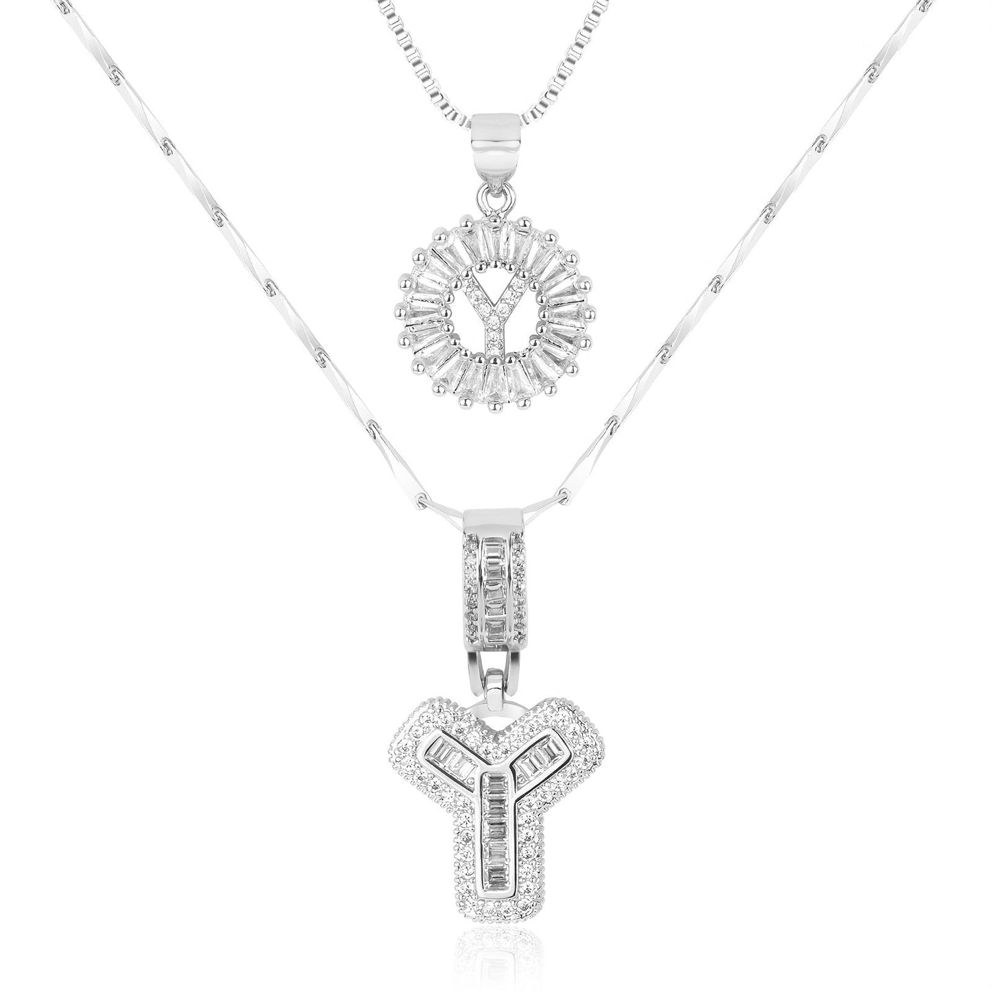 Keep & Share: 2pc 14k Diamond Letter Initial Necklaces