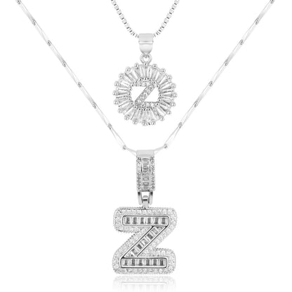 Keep & Share: 2pc 14k Diamond Letter Initial Necklaces