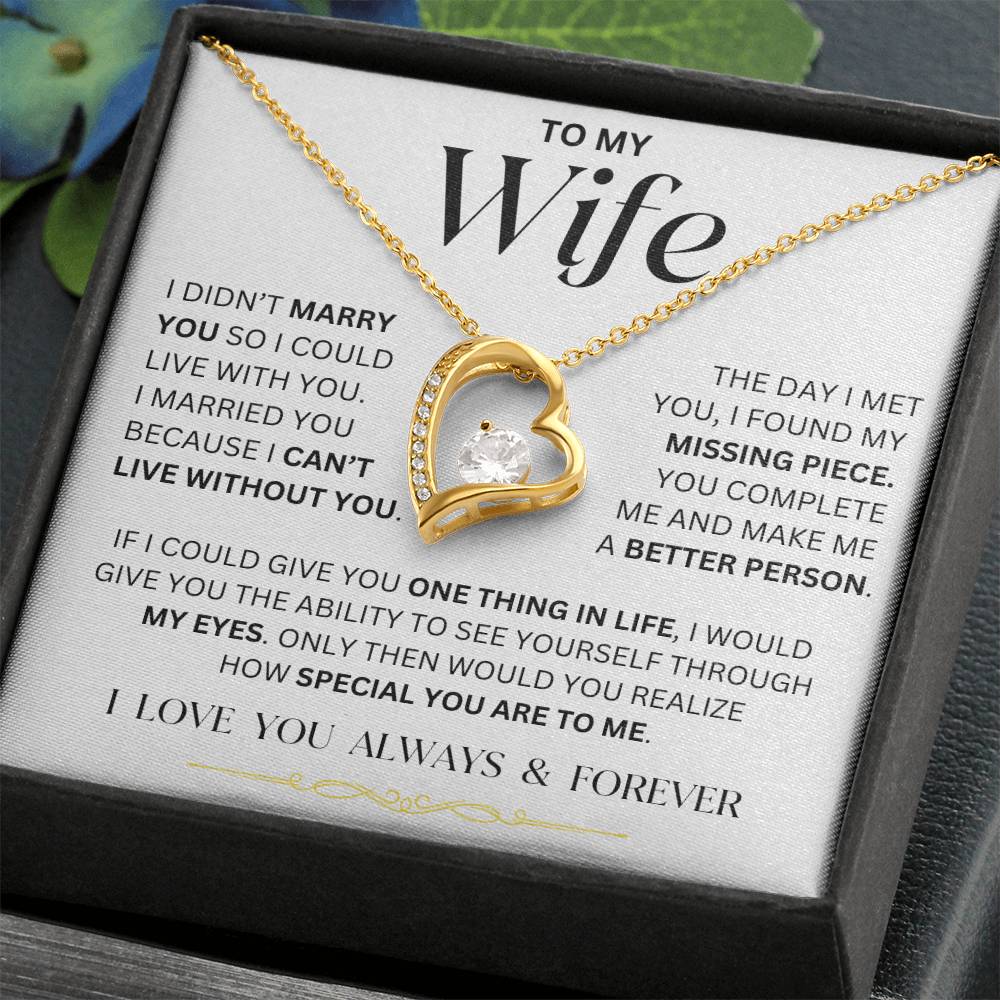 Wife - I Can't Live Without You - Forever Love Necklace